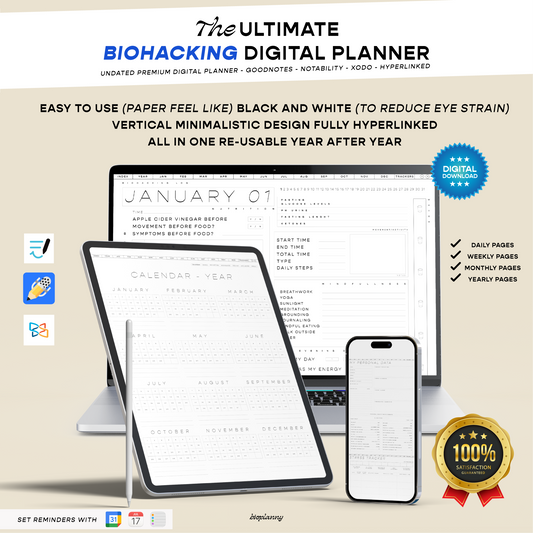 2025 Undated Biohacking Digital Planner