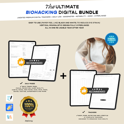 Biohacking BUNDLE: Daily pages + Health & Wellness Templates