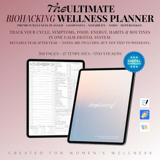 Biohacking Digital Wellness Planner (2026)