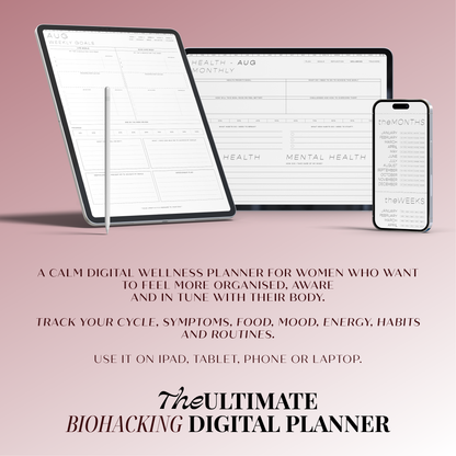 Biohacking Digital Wellness Planner (2026)