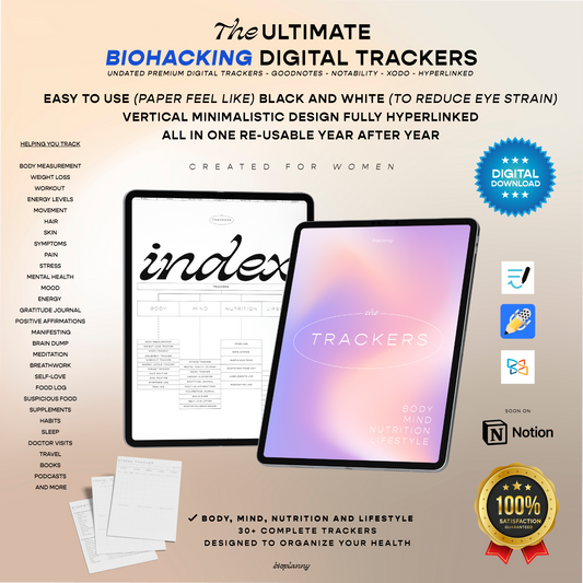 Biohacking Health & Wellness Trackers Templates for Women