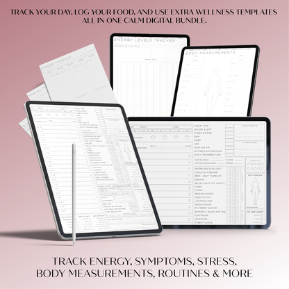 Daily Tracker + Wellness Templates Bundle